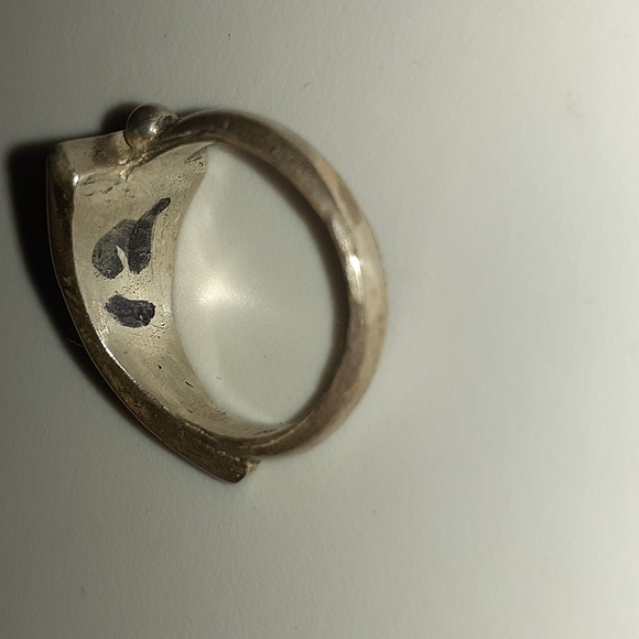 VTG 💙 REAL Bearclaw Inlaid Turquoise Sterling Ring - Picture 5 of 10